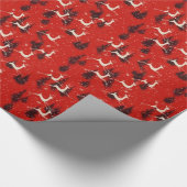 50年代のヴィンテージのクリスマスのトナカイのギフト用包装紙 ラッピングペーパー (コーナー)