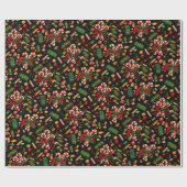 50年代のヴィンテージのクリスマスキャンデーの包装紙 ラッピングペーパー (フラット)