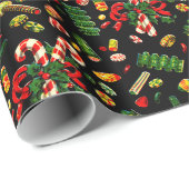 50年代のヴィンテージのクリスマスキャンデーの包装紙 ラッピングペーパー (ロールコーナー)