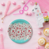 50年代のヴィンテージ縁どプリントデイジー紙プレート ペーパープレート (パーティー)