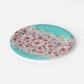 50年代のヴィンテージ縁どプリントデイジー紙プレート ペーパープレート (アングル)