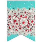 50年代のヴィンテージ縁どプリントデイジー バンティングフラッグ (第2の旗)