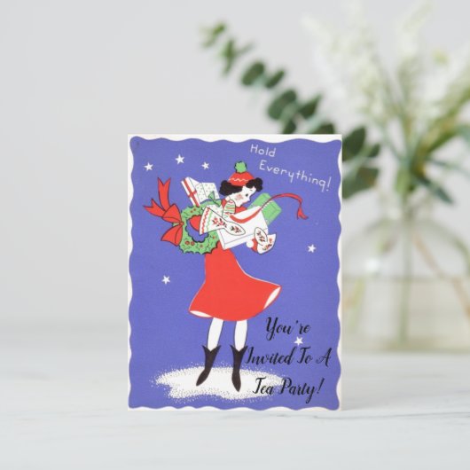 50年代の刺激を受けたな休日の茶パーティの招待状 招待状 (スタンド正面)