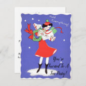 50年代の刺激を受けたな休日の茶パーティの招待状 招待状 (正面/裏面)