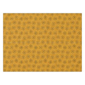 50年代の原子スターバストパターン金ゴールド | レトロ テーブルクロス (正面(横))