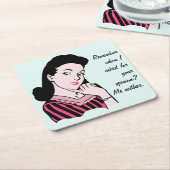 50年代の女性の皮肉 スクエアペーパーコースター (アングル)
