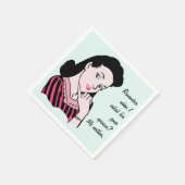 50年代の女性の皮肉 スタンダードカクテルナプキン (角)