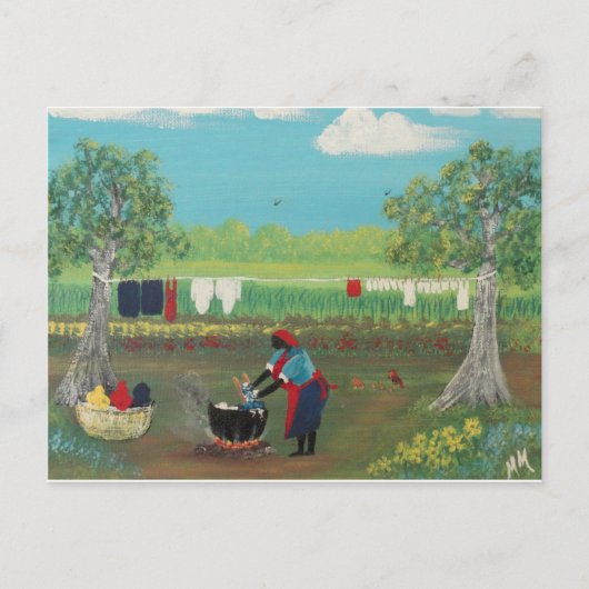 50年代の洗濯 ポストカード (正面)