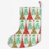 50年代の漫画のクリスマスツリーのクリスマスのストッキング スモールクリスマスストッキング (裏面)