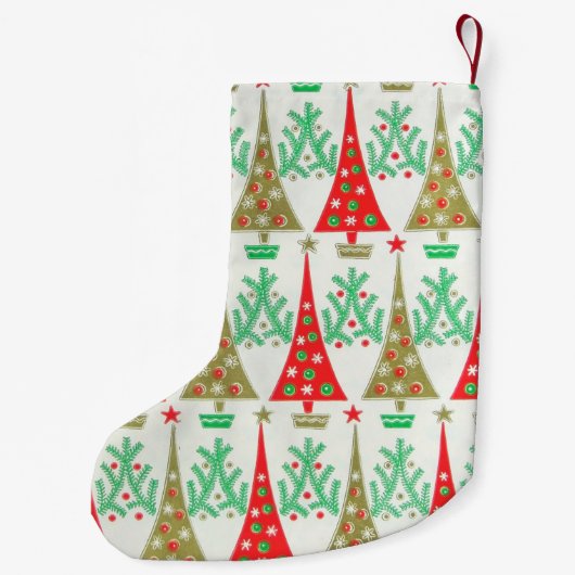 50年代の漫画のクリスマスツリーのクリスマスのストッキング スモールクリスマスストッキング (裏面)