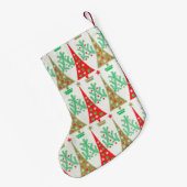 50年代の漫画のクリスマスツリーのクリスマスのストッキング スモールクリスマスストッキング (裏面 (吊り時))