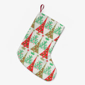 50年代の漫画のクリスマスツリーのクリスマスのストッキング スモールクリスマスストッキング (正面 (吊り時))