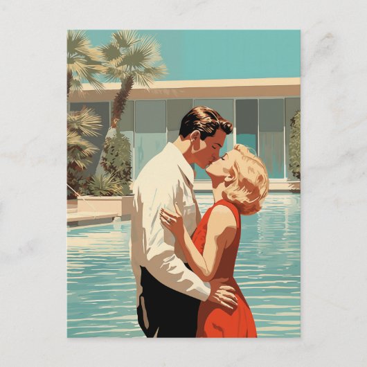 50年代の組キスをする合 ポストカード (正面)