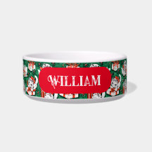 50年代の緑のビンテージクリスマスパターンがキュートな子猫と一緒