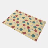 50年代の花模様-ドア・マット ドアマット (アングル)