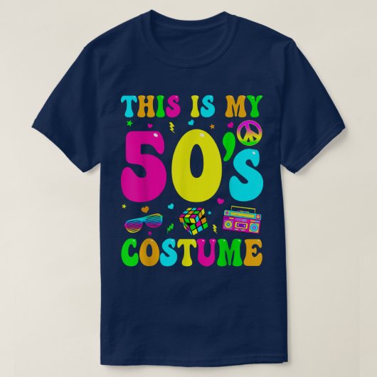 50年代の衣装50年代のパーティー1950年代のハロウィーン Tシャツ (デザイン正面)