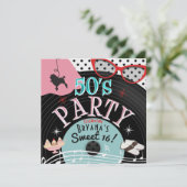 50年代の1950年代のレコードテーマパーティー招待状 招待状 (スタンド正面)