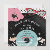 50年代の1950年代のレコードテーマパーティー招待状 招待状 (裏面)