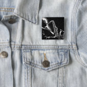 50年代のBWグラフィックスタイルサックス奏者 缶バッジ (インサイチュ)