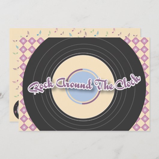 50年代はパーティの招待状を記録します 招待状 (正面/裏面)