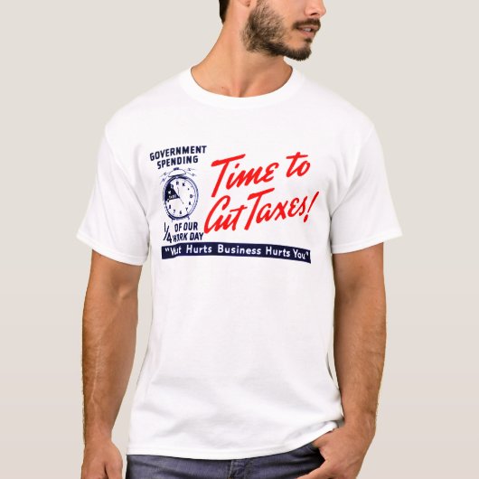50年代は税を切るために時間を計ります Tシャツ (正面)