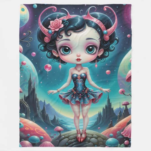 50年代エイリアン フリースブランケット (正面)