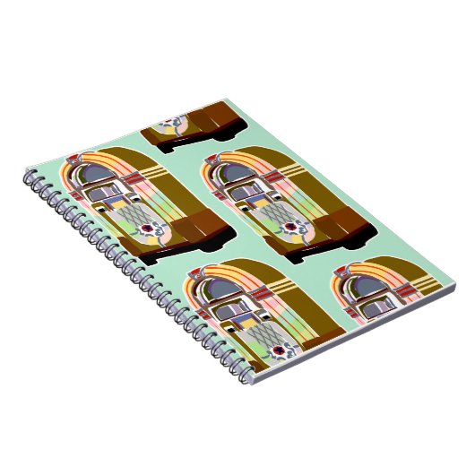 50年代ジュークボックスレトロミニジョイアートパターン ノートブック (右側)