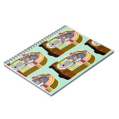 50年代ジュークボックスレトロミニジョイアートパターン ノートブック (左側)