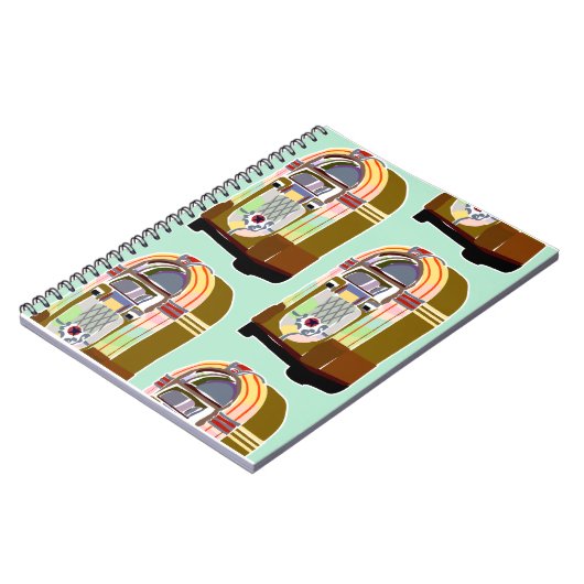 50年代ジュークボックスレトロミニジョイアートパターン ノートブック (左側)