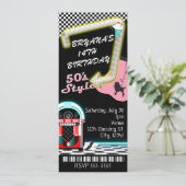 50年代スタイルの誕生日パーティーチケット 招待状 (スタンド正面)