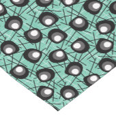 50年代スタイル |アクア、黒いブロブ |レトロ ショートテーブルランナー (コーナー)