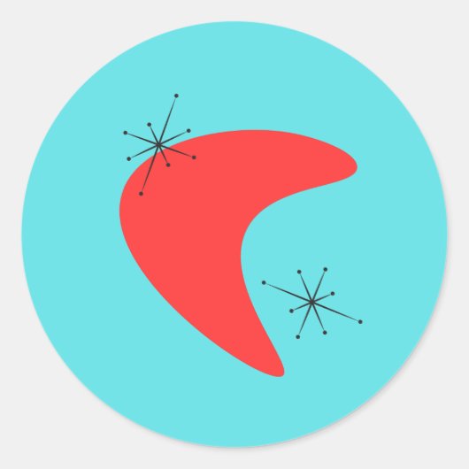 50年代ブーメランミッドセンチュリーモダン ラウンドシール (正面)