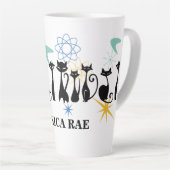 50年代モダン中頃の黒猫の原子名 カフェラテマグ (右アングル)