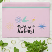 50年代モダン半ば黒猫の原爆 キッチンタオル (折り畳み)