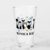 50年代モダン半ば黒猫 タンブラーグラス (正面)