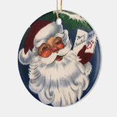 50年代レトロすてきサンタクロース、ヴィンテージクリスマス セラミックオーナメント (左)