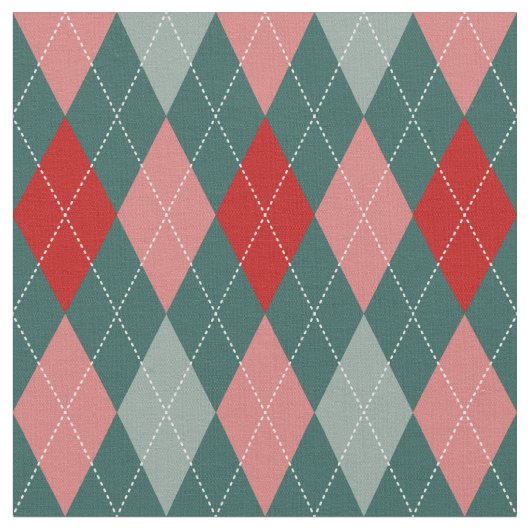50年代レトロアーガイル織物 ファブリック (クローズアップ)