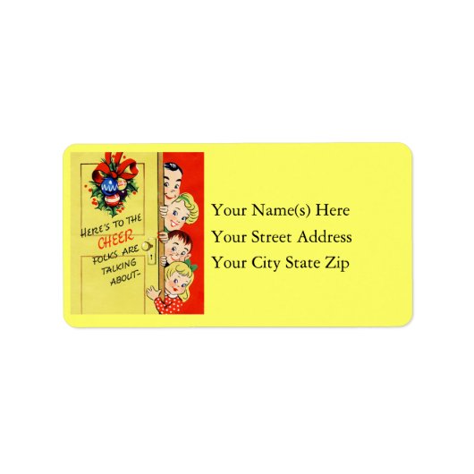 50年代レトロクリスマス応援クリスマス ラベル (正面)