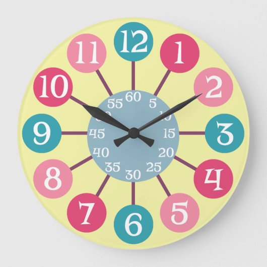 50年代レトロ原子スターバストミッドセンチュリーモダン ラージ壁時計 (正面)