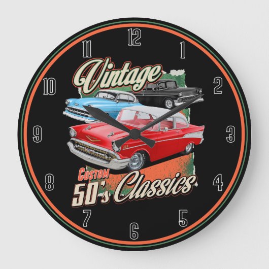 50年代ヴィンテージカー大時計 ラージ壁時計 (正面)