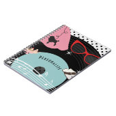 50年代1950年代のレコードレトロプードルスカート&メガネ ノートブック (左側)