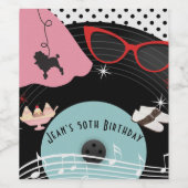 50年代1950年代レコードテーマ誕生日パーティワインラベル ワインラベル (シングルラベル)