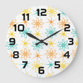 50年代 – 原子と星時計 ラージ壁時計