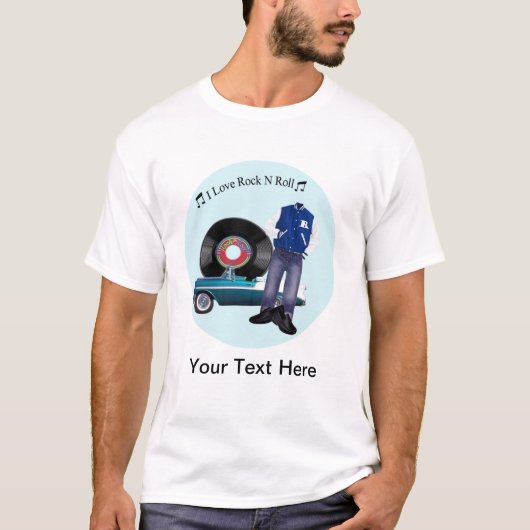 50年代I愛石NロールTシャツ Tシャツ (正面)