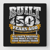 50年前に建てられたすべての部品オリジナルはまだ良い スクエア壁時計 (正面)