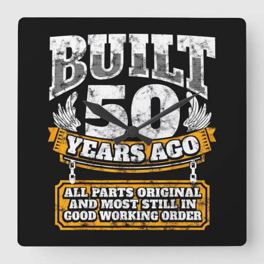 50年前に建てられたすべての部品オリジナルはまだ良い スクエア壁時計 (正面)