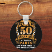 50年前に建設された全オリジナル部品50誕生日 キーホルダー (正面)
