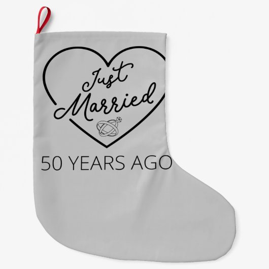 50年前に結婚しましたIII ラージクリスマスストッキング (正面)