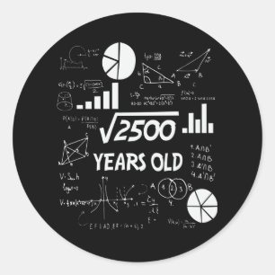 50年前のベイデー数学先生50th誕生日ギフト ラウンドシール