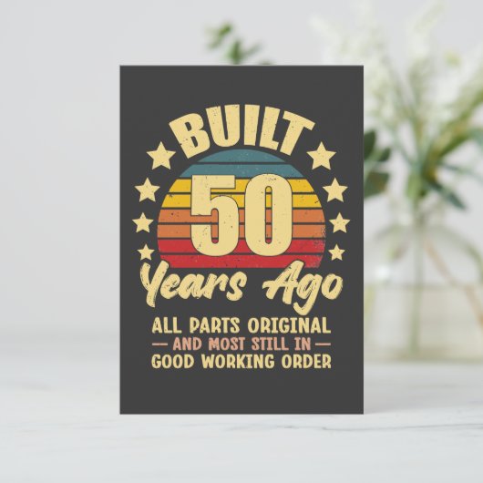 50年前製作 すべてのパーツがオリジナル 50歳の誕生日 招待状 (スタンド正面)